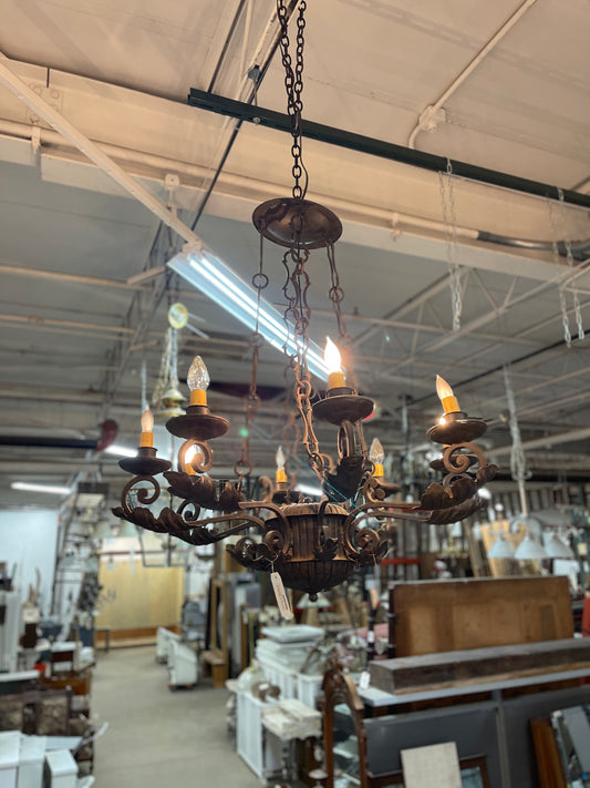 Vintage Wrought Iron Chandelier