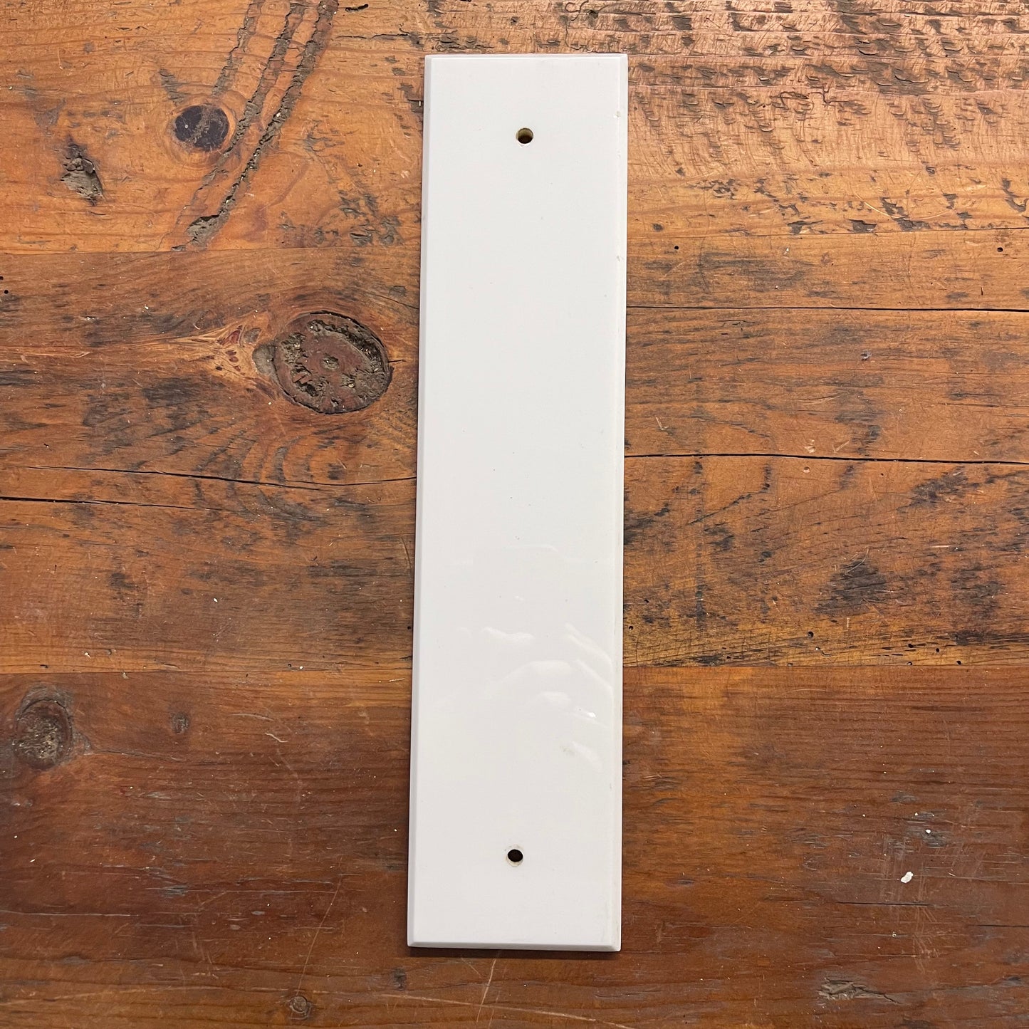 Vitrolite White Door Push Plate