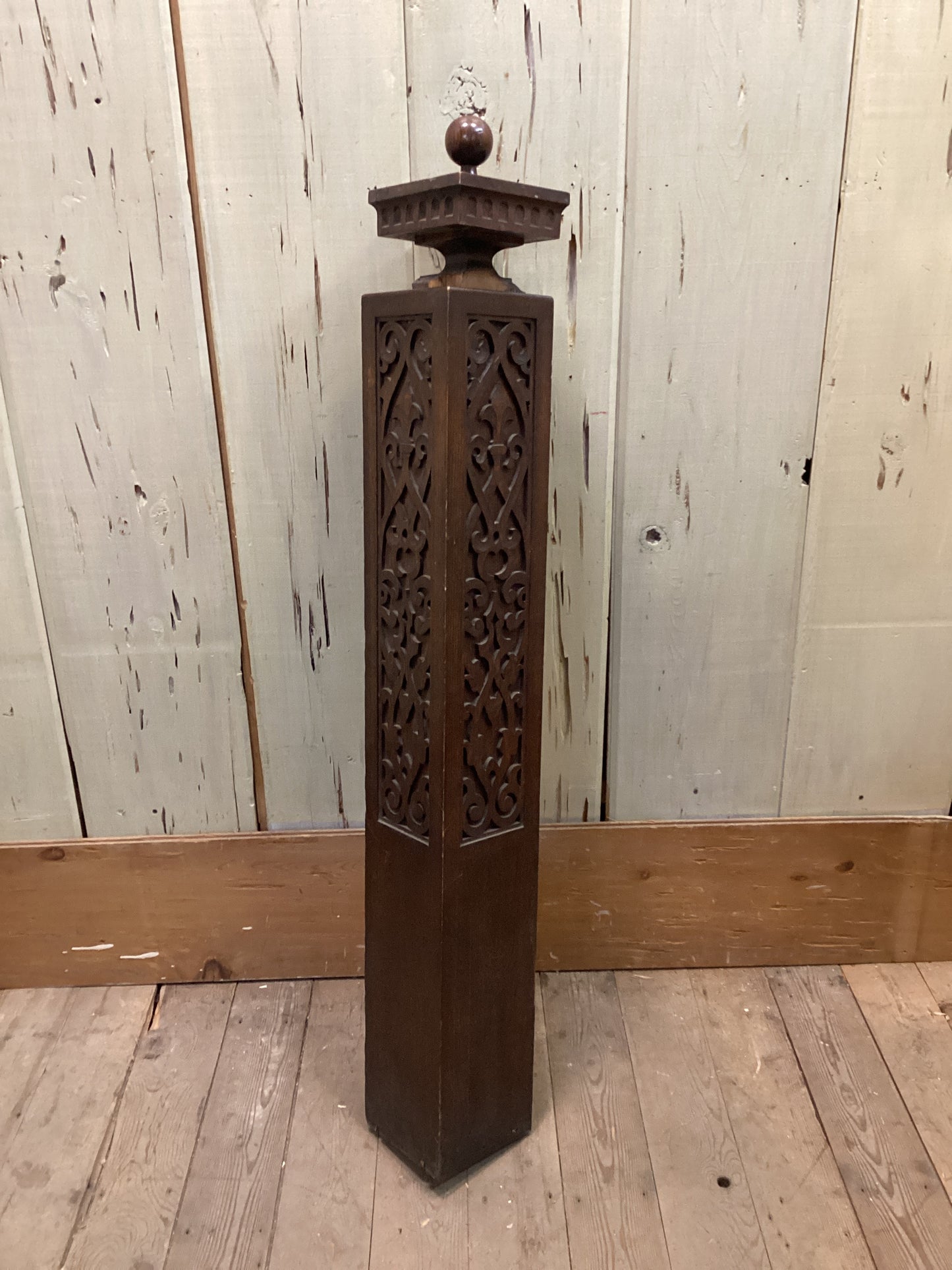 Antique 1902 Oak Newel Post