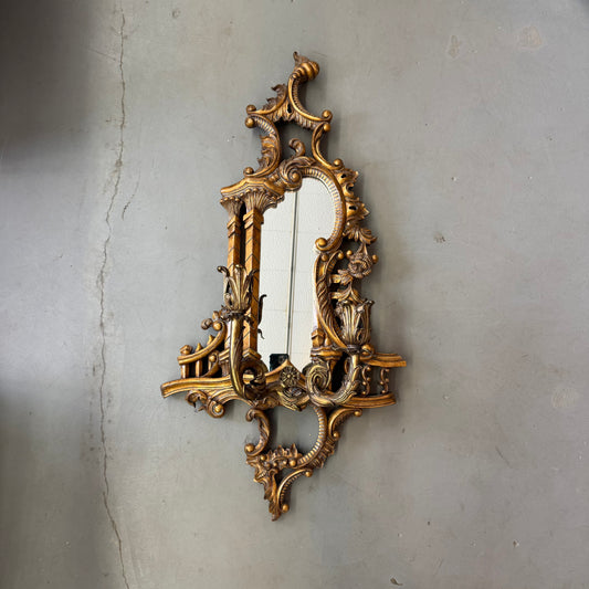 Chinese Chippendale Mirror Wall Sconce