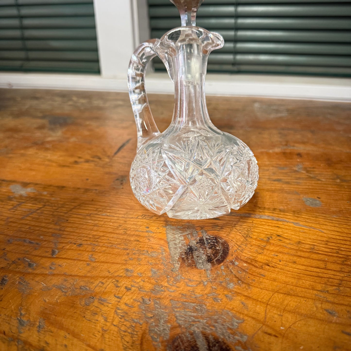 Antique Crystal Oil Cruet Bottle