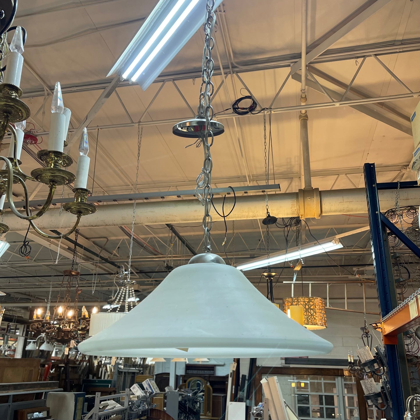 Pendant Light with Smokey White Shade