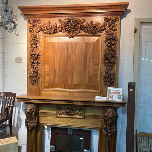 Antique Mahogany Fireplace Mantel