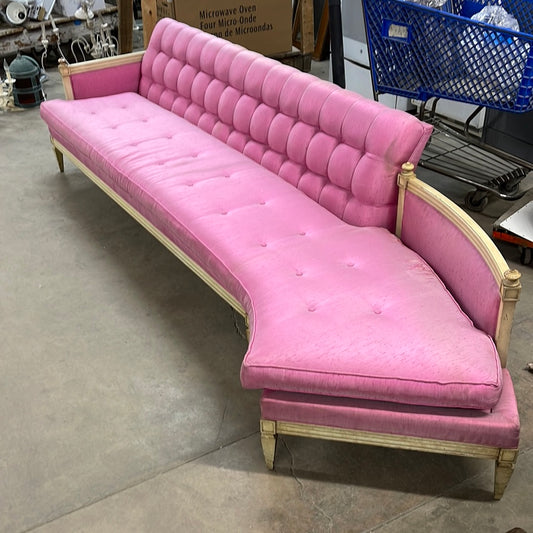 1960s Pink Tufted Curved Sectional