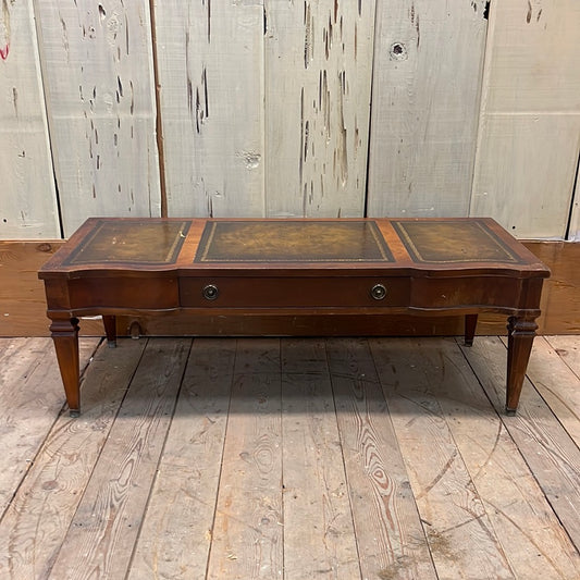 Antique Mahogany and Leather Top Coffee Table