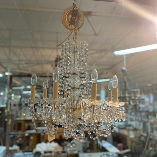 8 Bulb Glass Chandelier