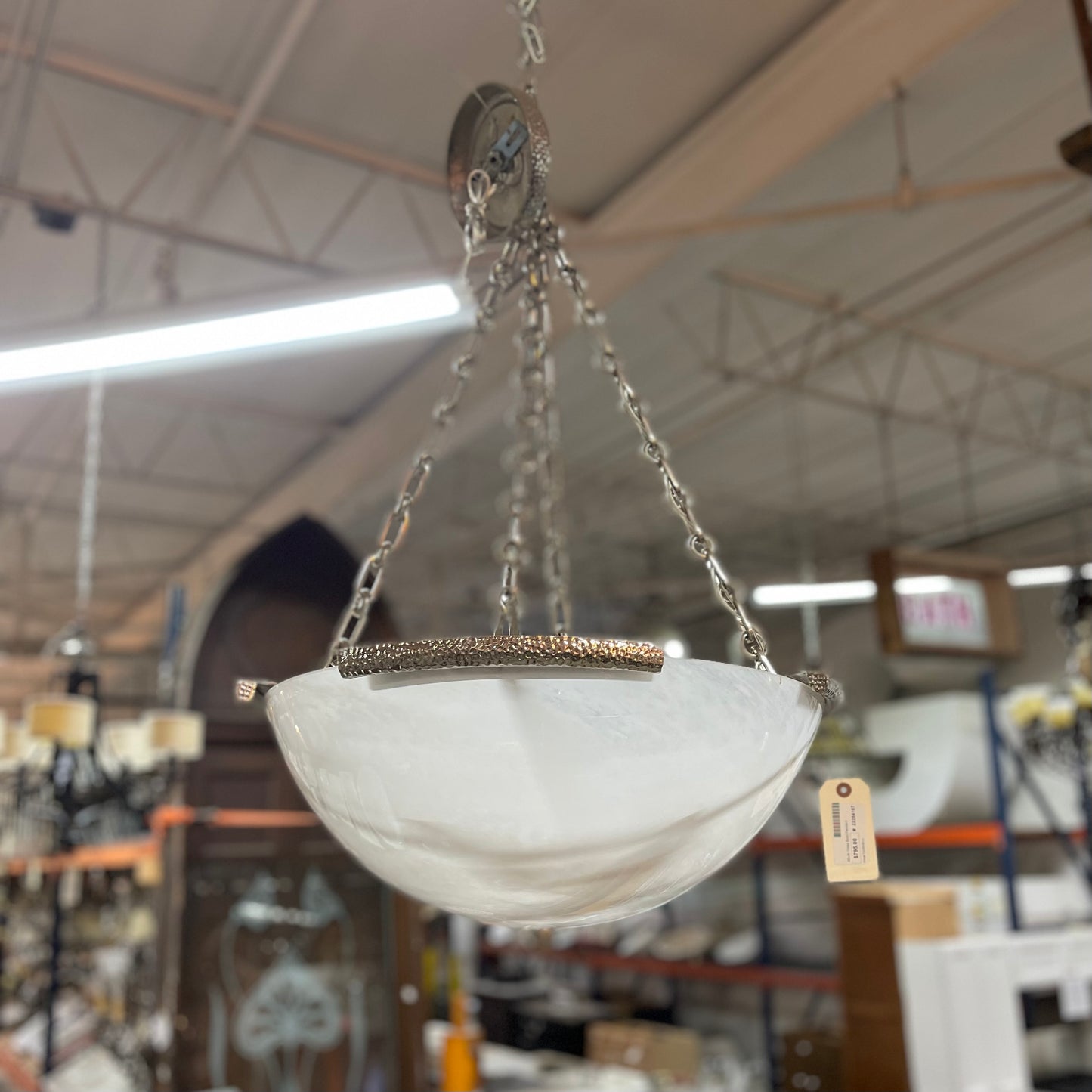 4 Bulb Glass Bowl Pendant Light