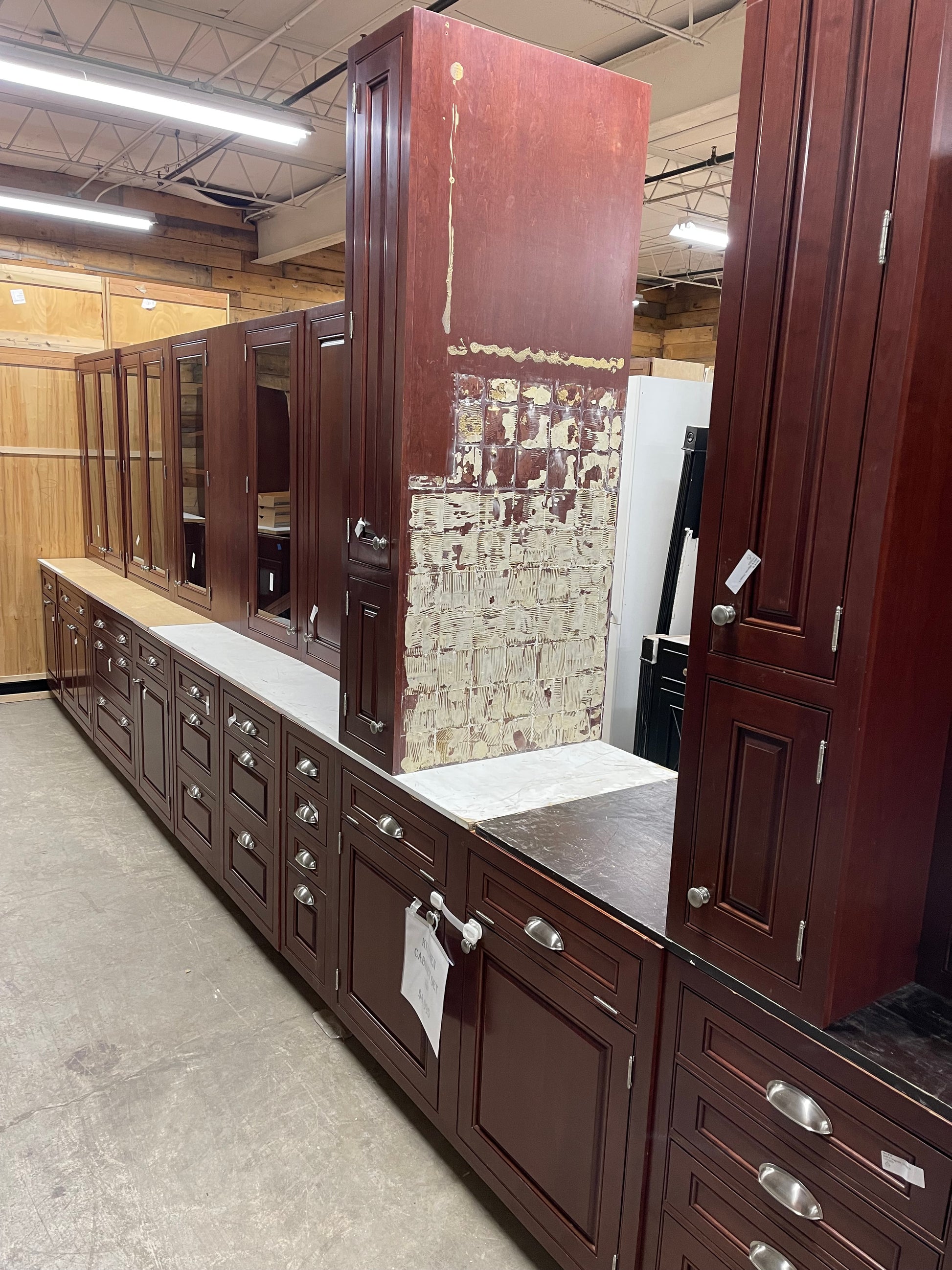Mahogany Kitchen Cabinet Set – Reuse Depot, Inc.