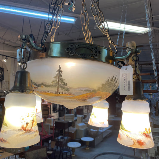 Rewired Painted Pan Chandelier