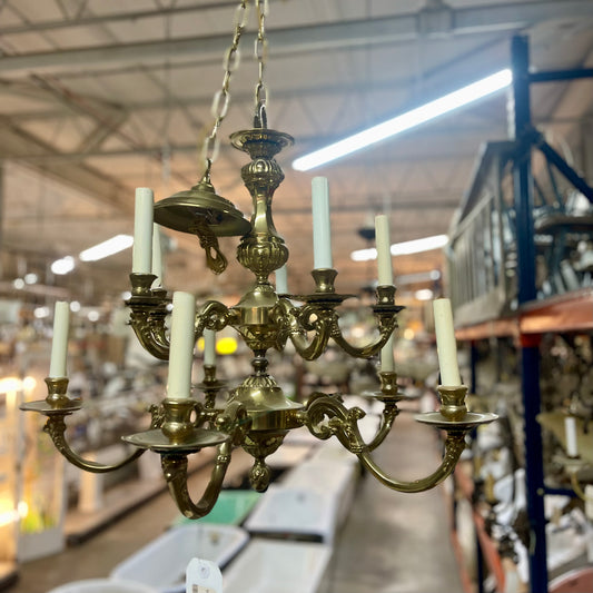 10 Arm Brass Chandelier