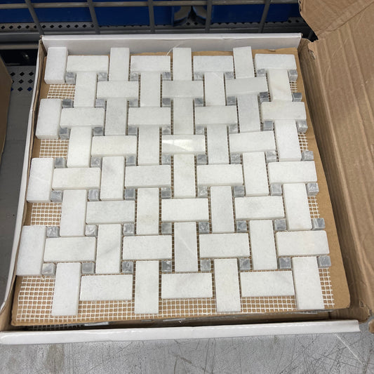Carrara Marble Basketweave Tile