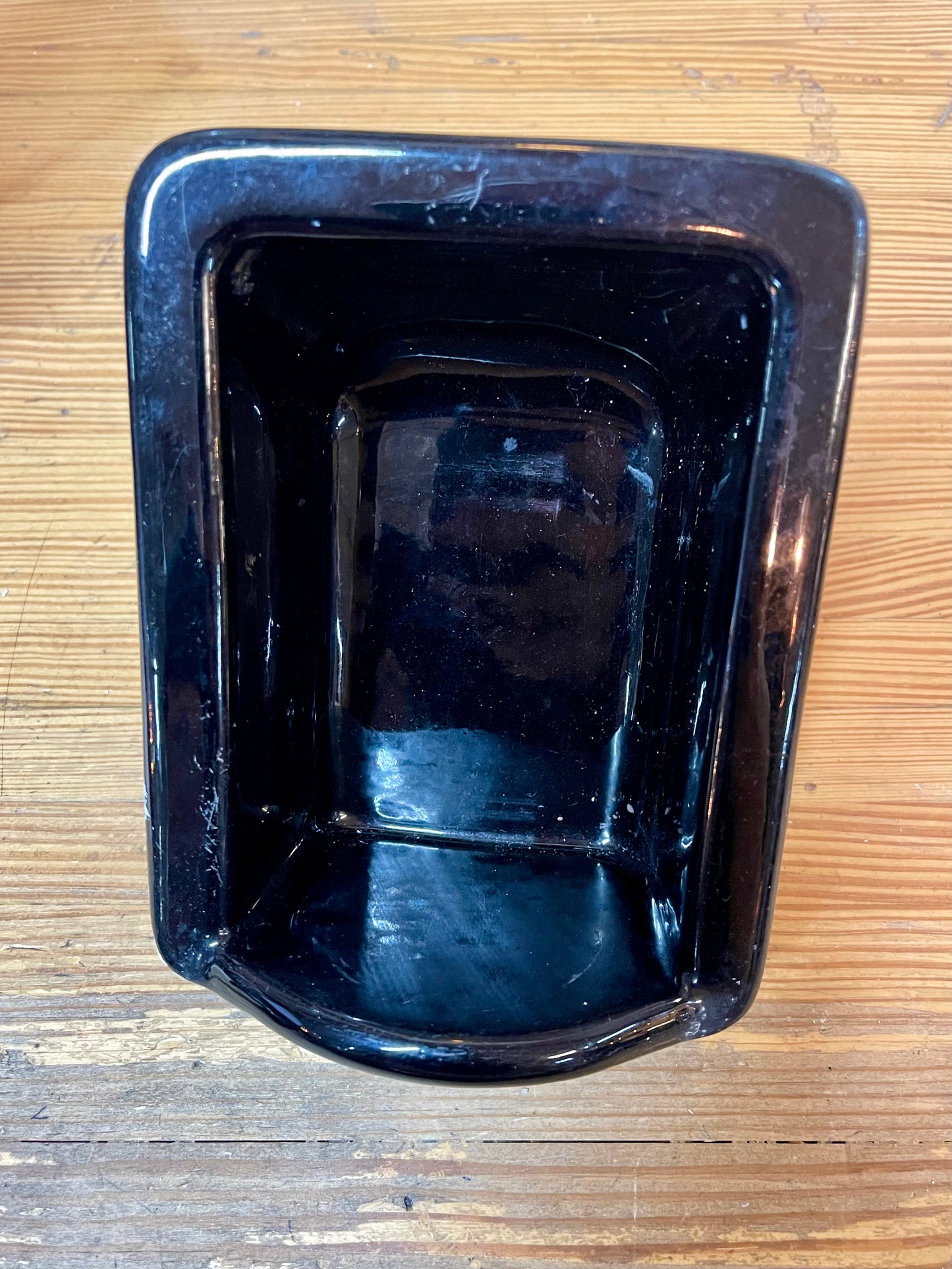 Vintage Cast Iron Black Enamel Cup Dish