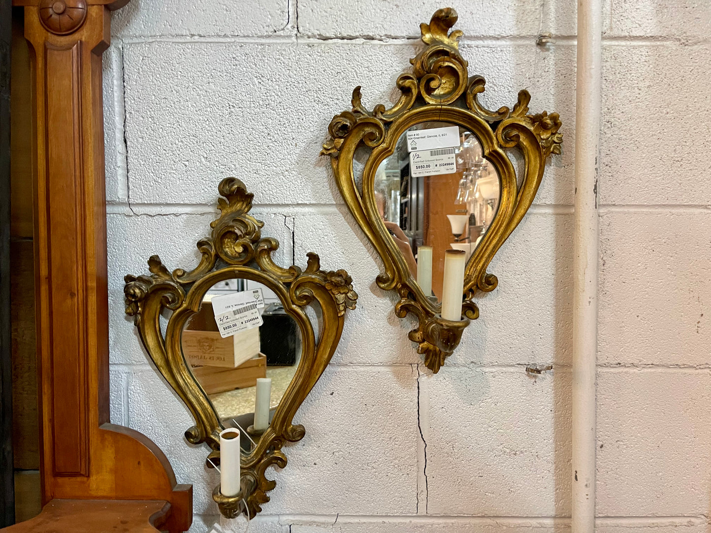 Electrified Giltwood Sconces