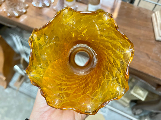 Handblown Lily Shaped Amber Glass Shade