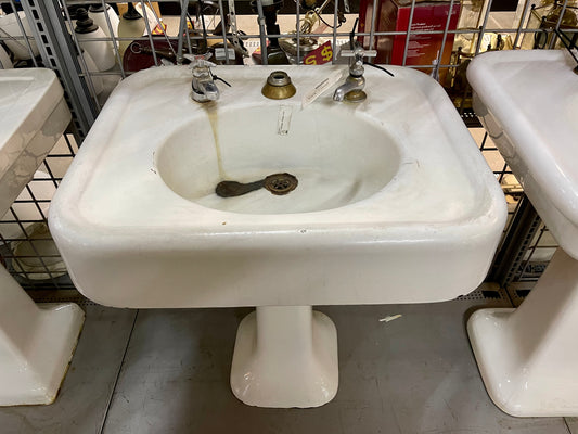 Antique Cast Iron Pedestal Sink