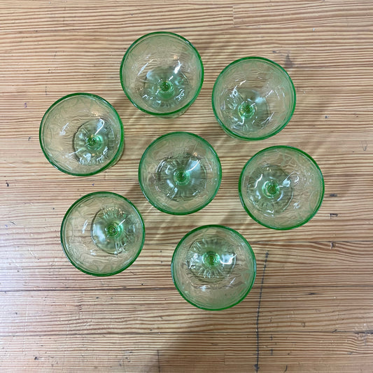 Green Uranium Ballerina Sherbet Dishes