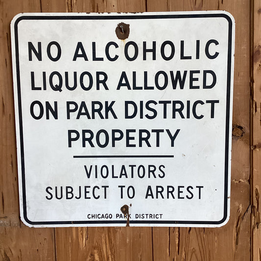 Vintage Chicago Park District Sign