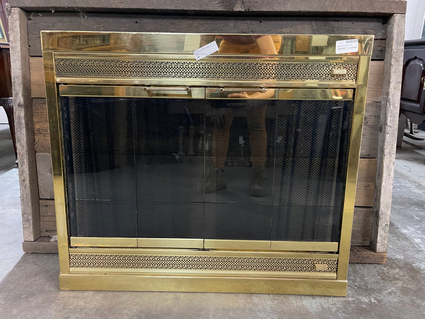 Fireplace Screen with Glass Doors
