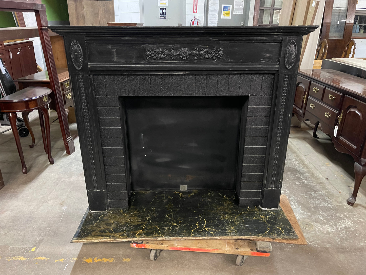 Vintage Faux Fireplace Mantel and Surround