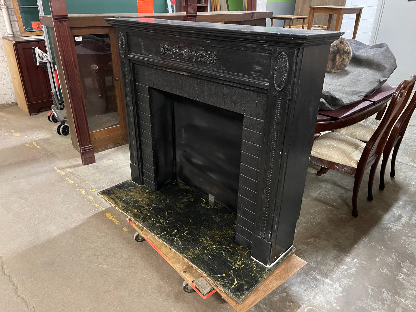 Vintage Faux Fireplace Mantel and Surround